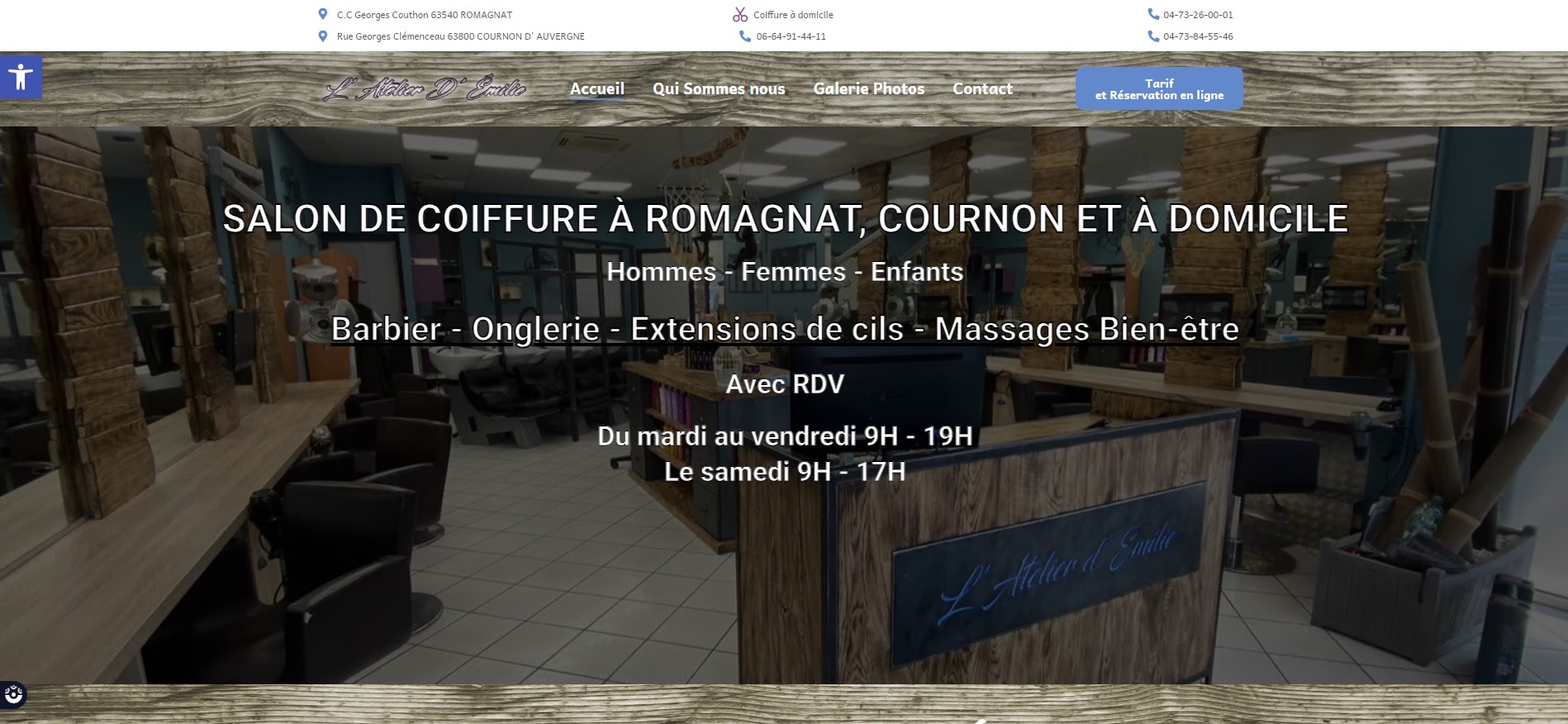 Salon de coiffure - L' atelier d' Émilie 63 - homme, femme et enfant
